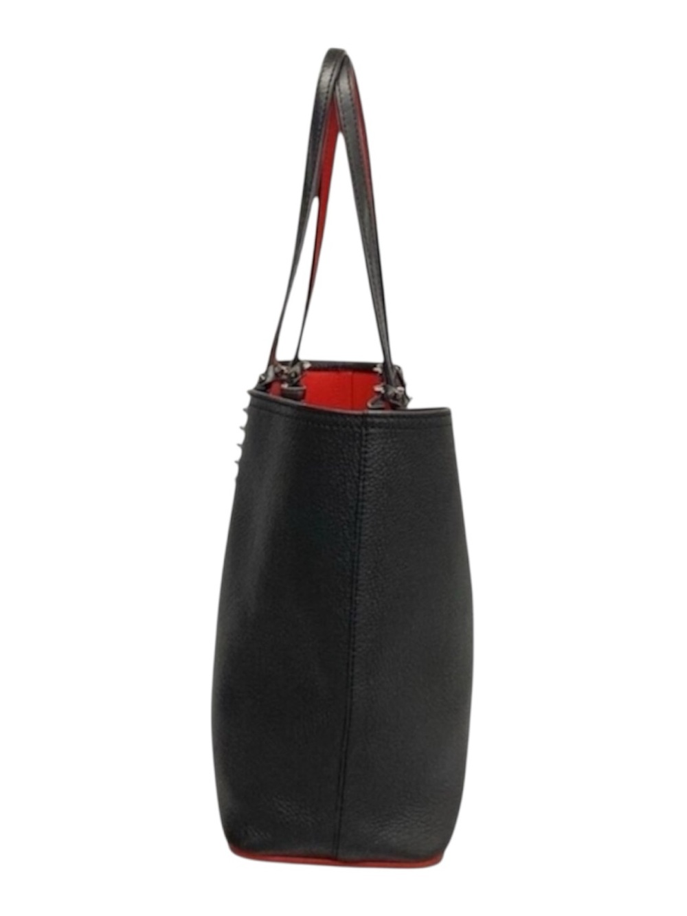 Christian Louboutin Cabata Black Stud-Trim Leather Tote and Pouch Authenticated - Picture 2 of 5